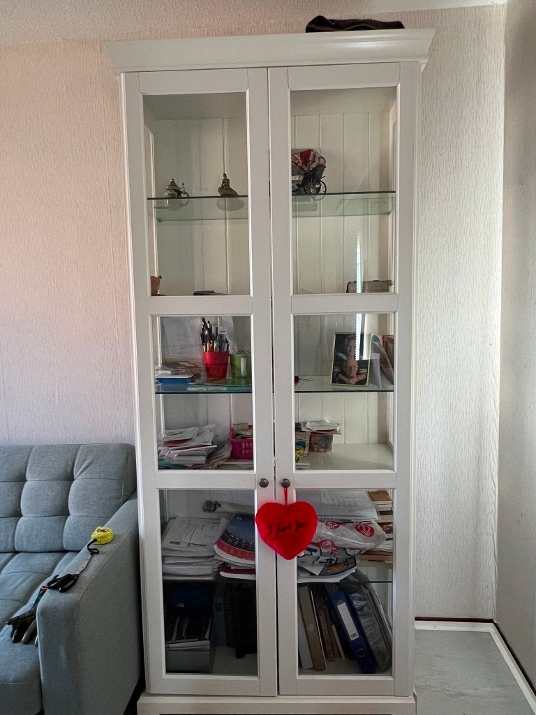 IKEA LIATORP Vitrinekast - Wit, Ophalen, Met plank(en), 200 cm of meer, Overige houtsoorten