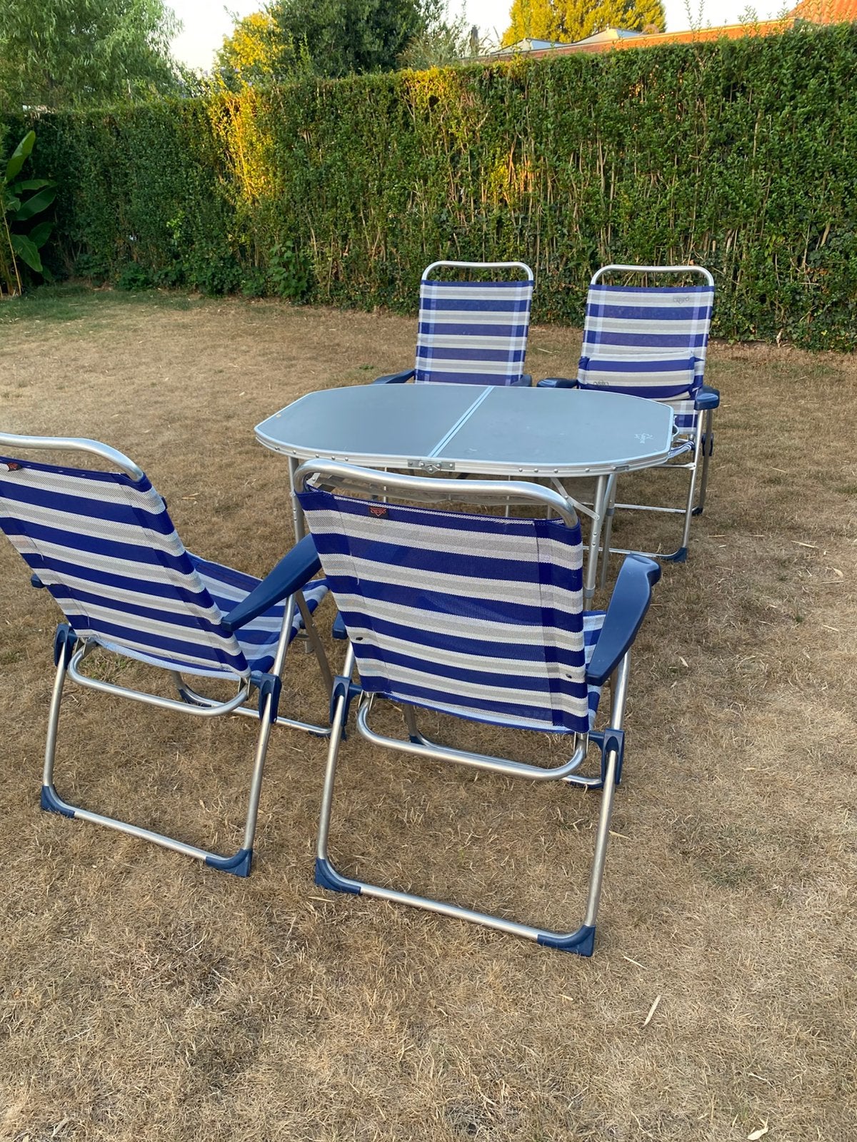 Crespo camping stoelen + tafel ⛺️⛺️, Ophalen, Zo goed als nieuw, Campingstoel