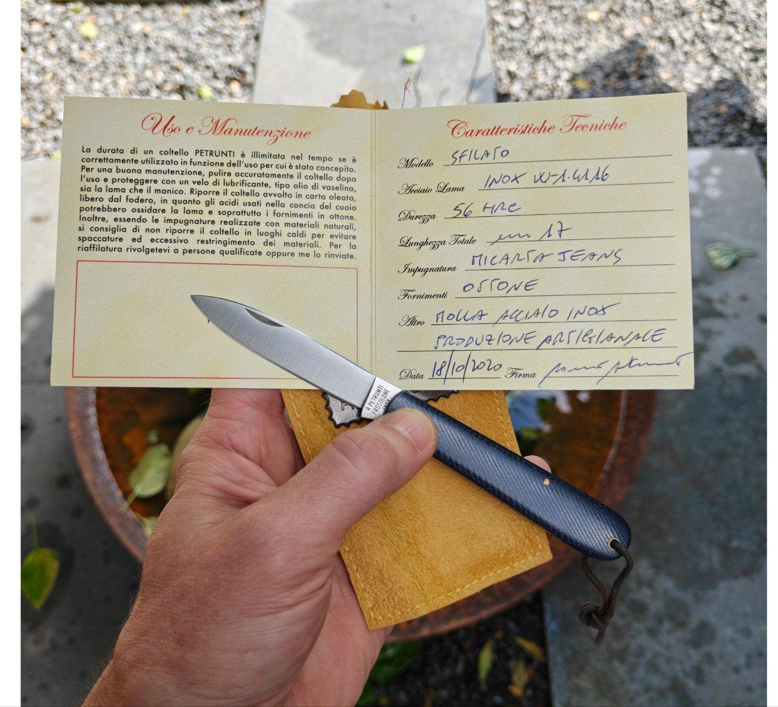 Sfilato (coltello da tasca) Micarta Jeans zakmes., Ophalen of Verzenden, Nieuw