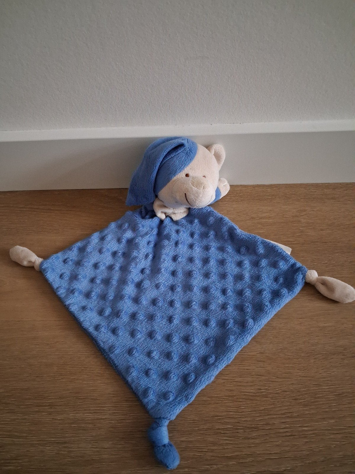 Knuffeldoekje Interbaby beer slaapmuts blauw doekje L961, Ophalen of Verzenden, Zo goed als nieuw, Beer