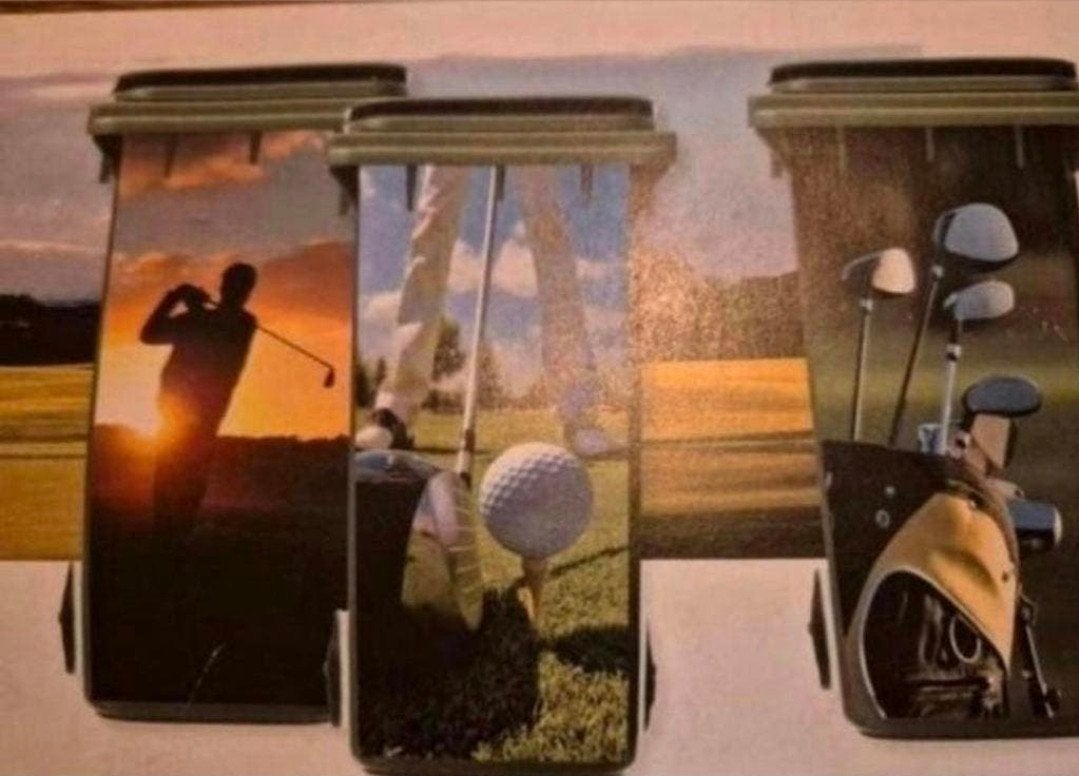 Golfsticker voor op de kliko afvalbak, Ophalen of Verzenden
