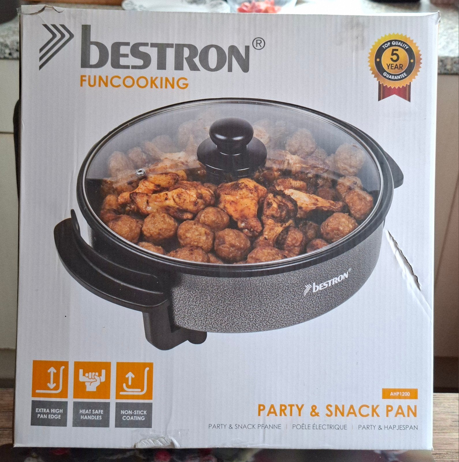 Bestron Party & Snack Pan - Elektrische Hapjespan, Ophalen, Overige typen, Zo goed als nieuw, Zwart