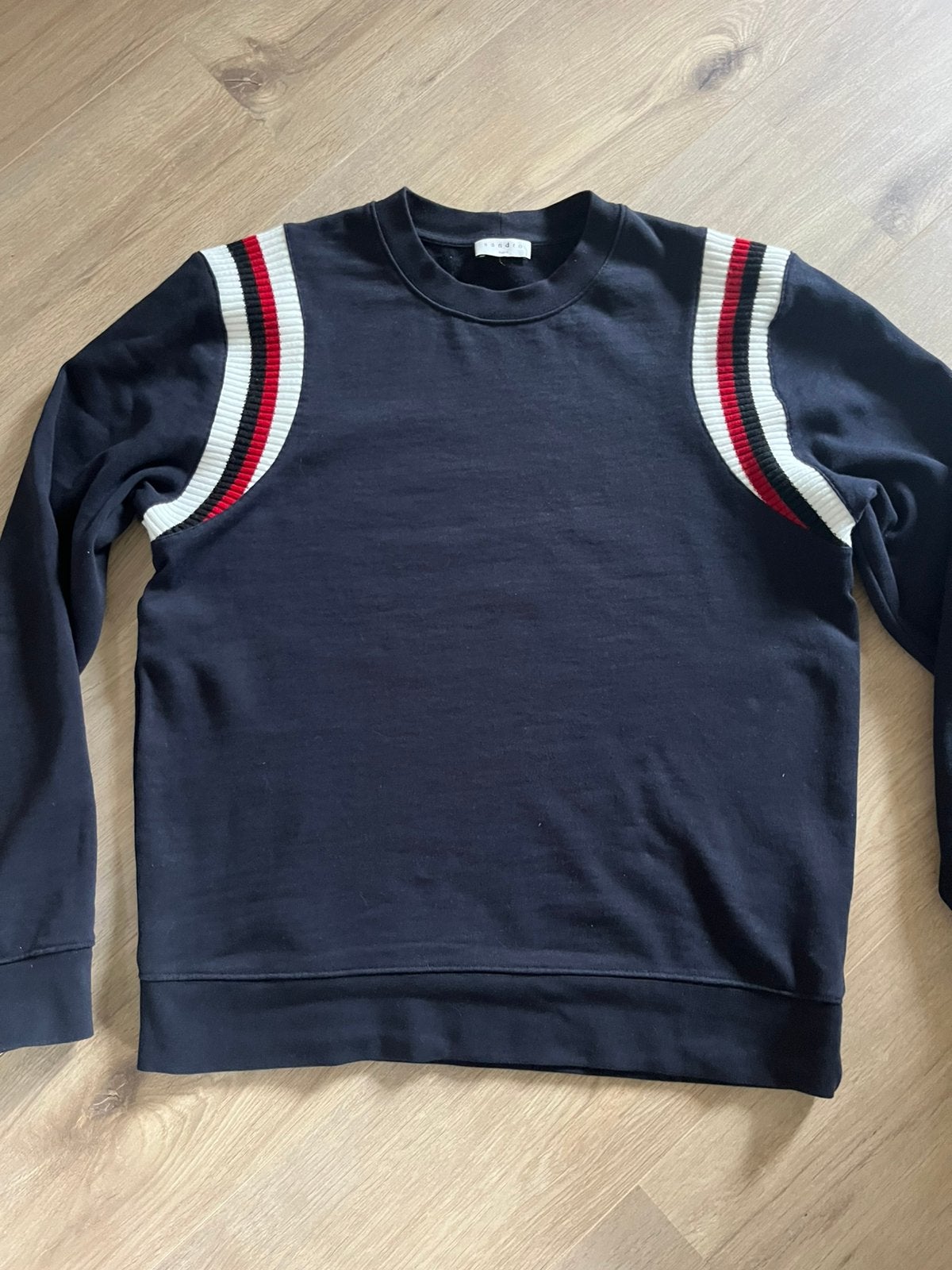 Sandro donkerblauwe katoenen sweater - Zo goed als nieuw, Kleding | Heren, Ophalen of Verzenden, Zo goed als nieuw, Blauw