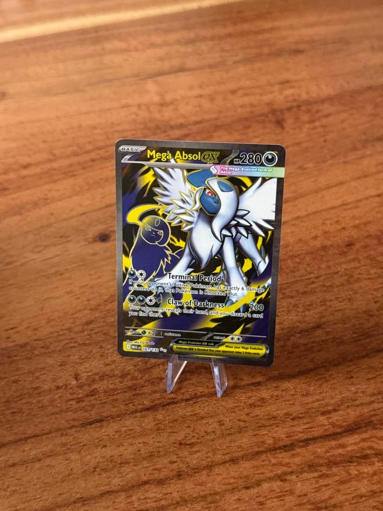 Mega Absol EX Pokémon Kaart, Ophalen of Verzenden, Zo goed als nieuw, Losse kaart