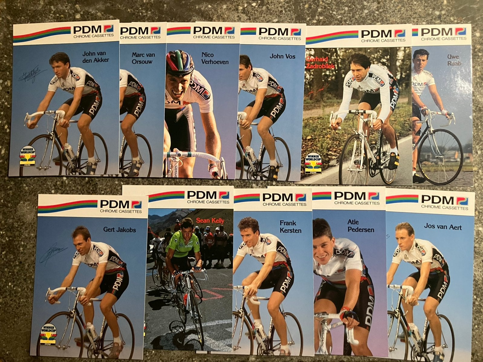 Kaarten wielrenners 1990 - 30 cent per stuk, Ophalen of Verzenden, Zo goed als nieuw, Overige sporten, Poster, Plaatje of Sticker