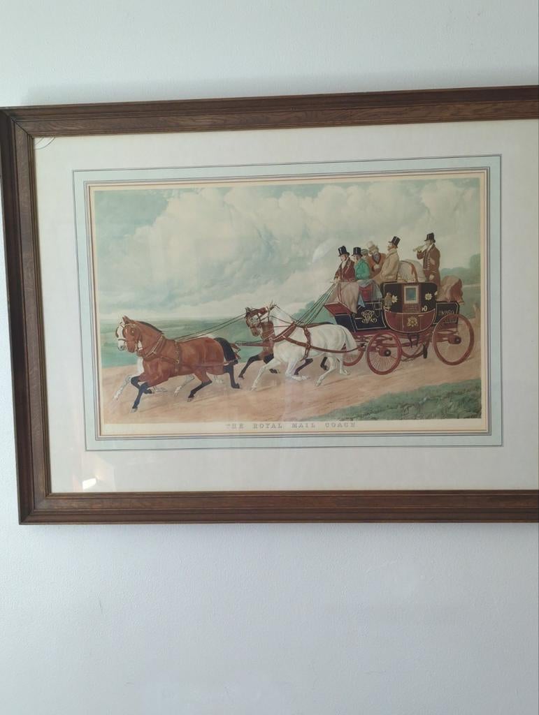 Postkoets 105/80, Antiek en Kunst, Kunst | Schilderijen | Klassiek, Ophalen of Verzenden