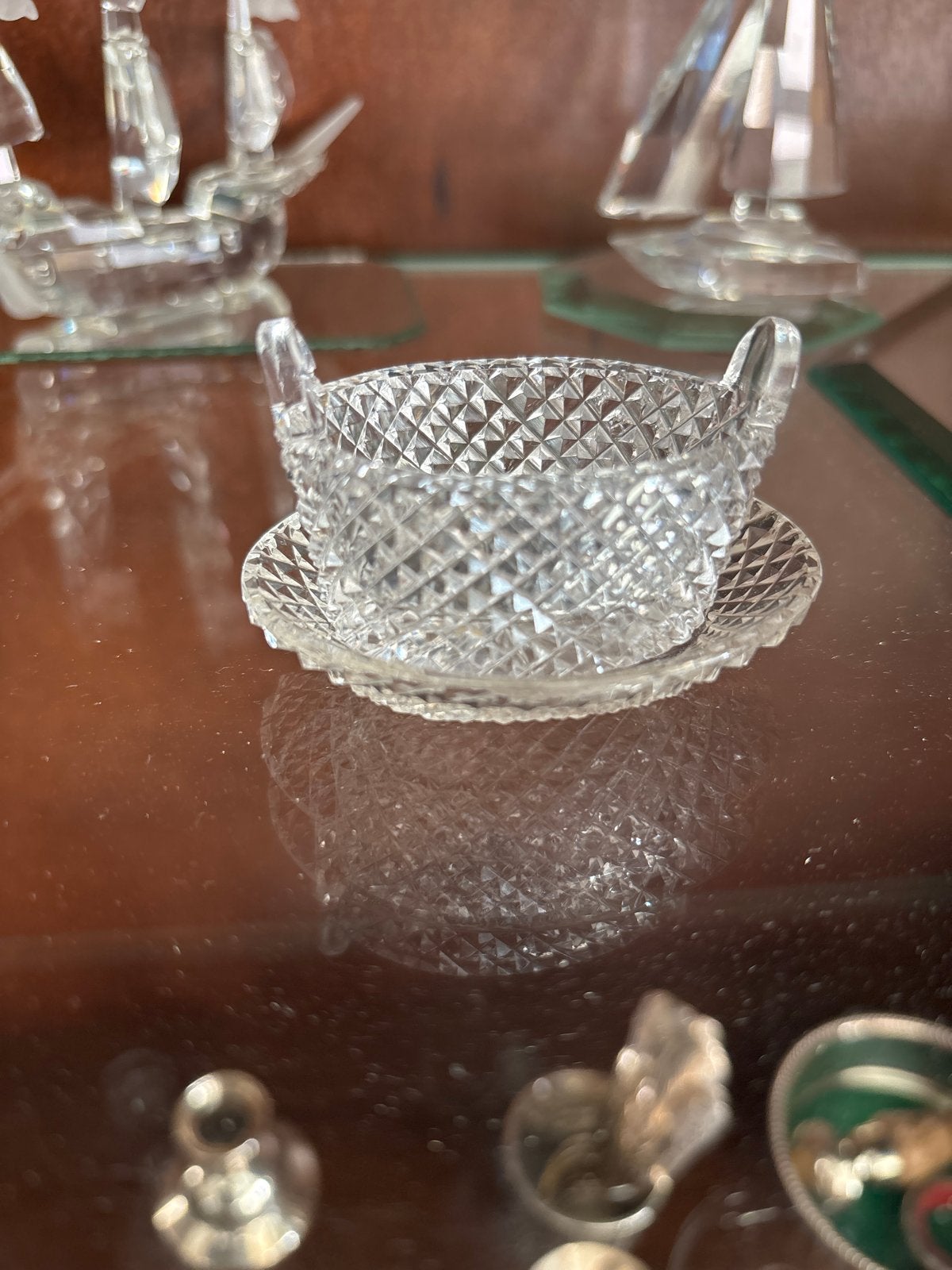 Swarovski Klein Kristallen Bakje met Schaaltje, Verzamelen, Swarovski, Zo goed als nieuw, Huisaccessoire, Ophalen