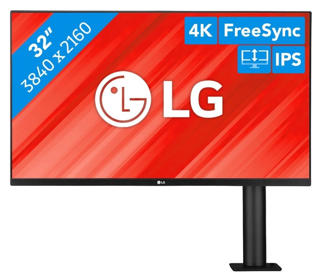 2x een 32 inch beeldscherm LG HDR 4K