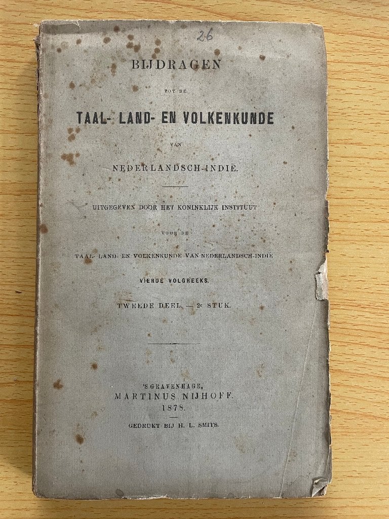 Bijdragen tot de Taal-, Land- en Volkenkunde van N.-Indië 26, Ophalen of Verzenden, Gelezen, Diverse auteurs