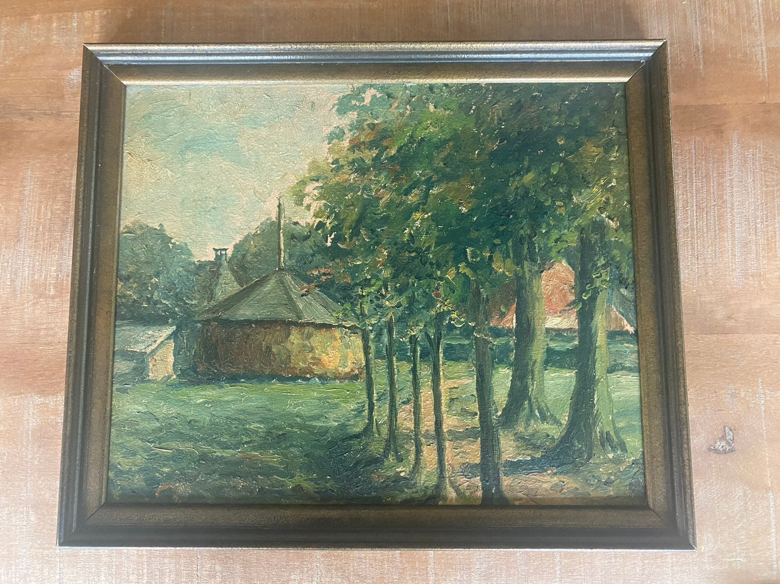 Olieverfschilderij uit begin 20ste eeuw, Handgeschilderd, Impressionistisch, Ophalen of Verzenden, Landschap