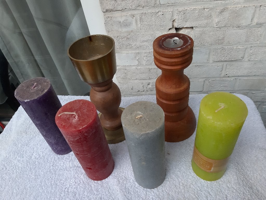 Kaarsen, kaarshouders, kandelaars, van alles en nog wat, Ophalen, Overige materialen, 25 tot 50 cm, Kaars