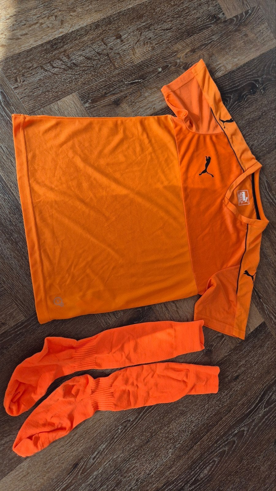 Oranje Puma shirt(164), Nike broekjes(147-158 & 140-152), Sport en Fitness, Ophalen, Gebruikt, Set