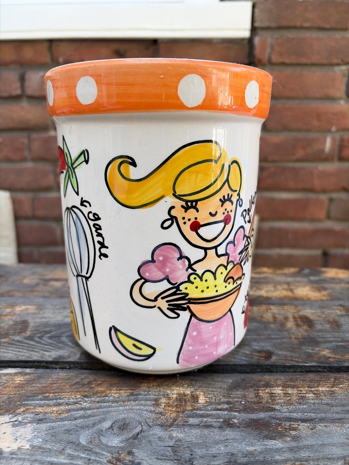 Blond Amsterdam pollepelpot - Keukenmeisje, Huis en Inrichting, Blond Amsterdam, Ophalen of Verzenden, Zo goed als nieuw, Voorraadpot