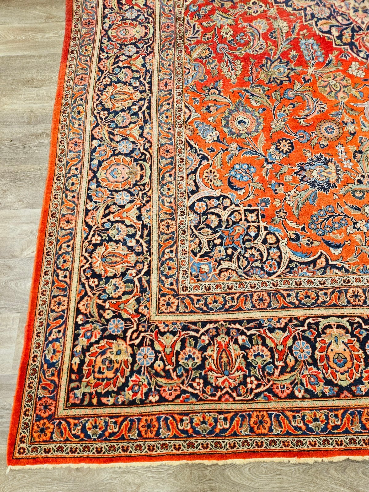 Perzisch Handgeknoopt Keshan Tapijt. Prachtige kleuren., Perzisch, 200 cm of meer, Ophalen of Verzenden, Zo goed als nieuw