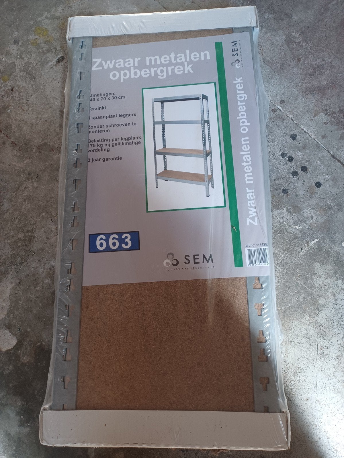 metalen opbergrek - 40x70x30 cm, 175kg/plank, Huis en Inrichting, Kasten | Stellingkasten, Ophalen, Nieuw