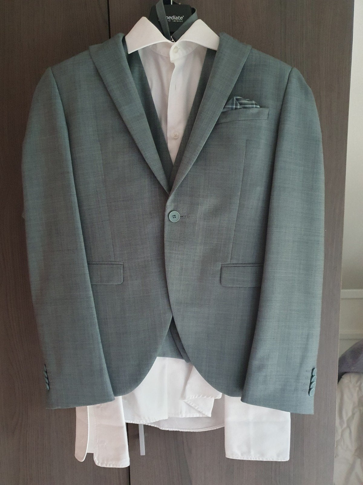Zo goed als nieuw trouwpak - Immediate - Mint - Maat 48/50, Kleding | Heren, Trouwkleding en Trouwaccessoires, Ophalen of Verzenden