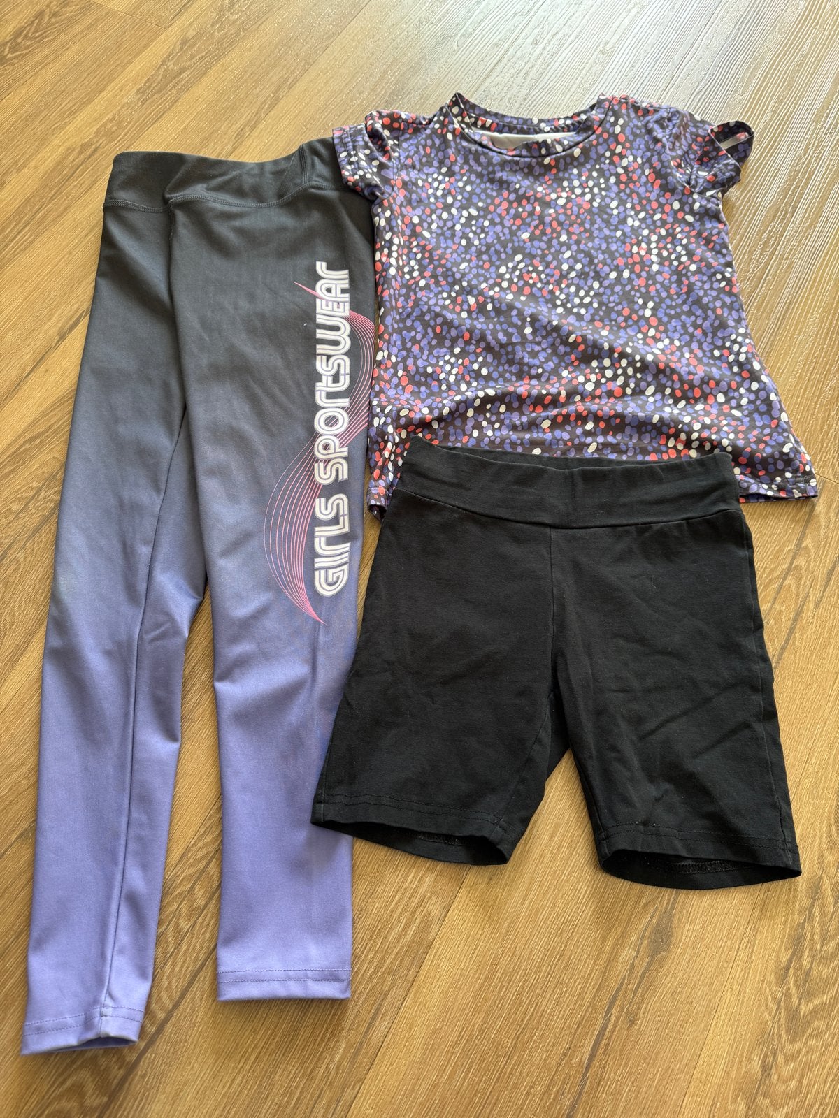 Gymkleding set maat 134/140 (3-delig), Ophalen of Verzenden, Gebruikt, Meisje, Sport- of Zwemkleding