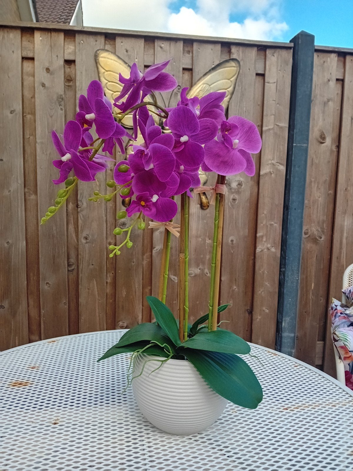 Paarse Zijde Orchidee - Kunstbloem 60 cm, Ophalen of Verzenden