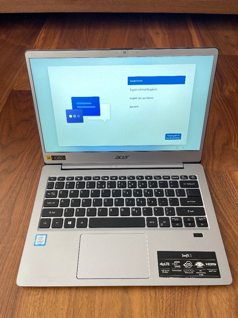 Acer Swift 3 Laptop, Gebruikt, 2 tot 3 Ghz, Qwerty, 8 GB