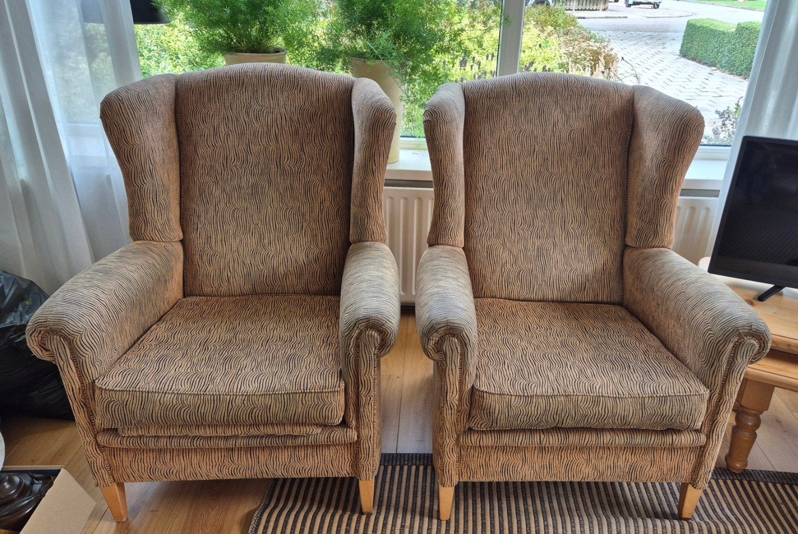 Twee comfortabele fauteuils, Ophalen, Gebruikt, Twee, Bruin