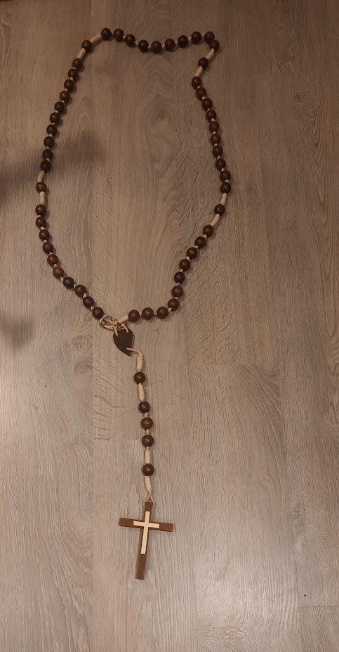 Grote vintage wand Rozenkrans, Ophalen of Verzenden, Gebruikt, Overige typen, Christendom | Katholiek