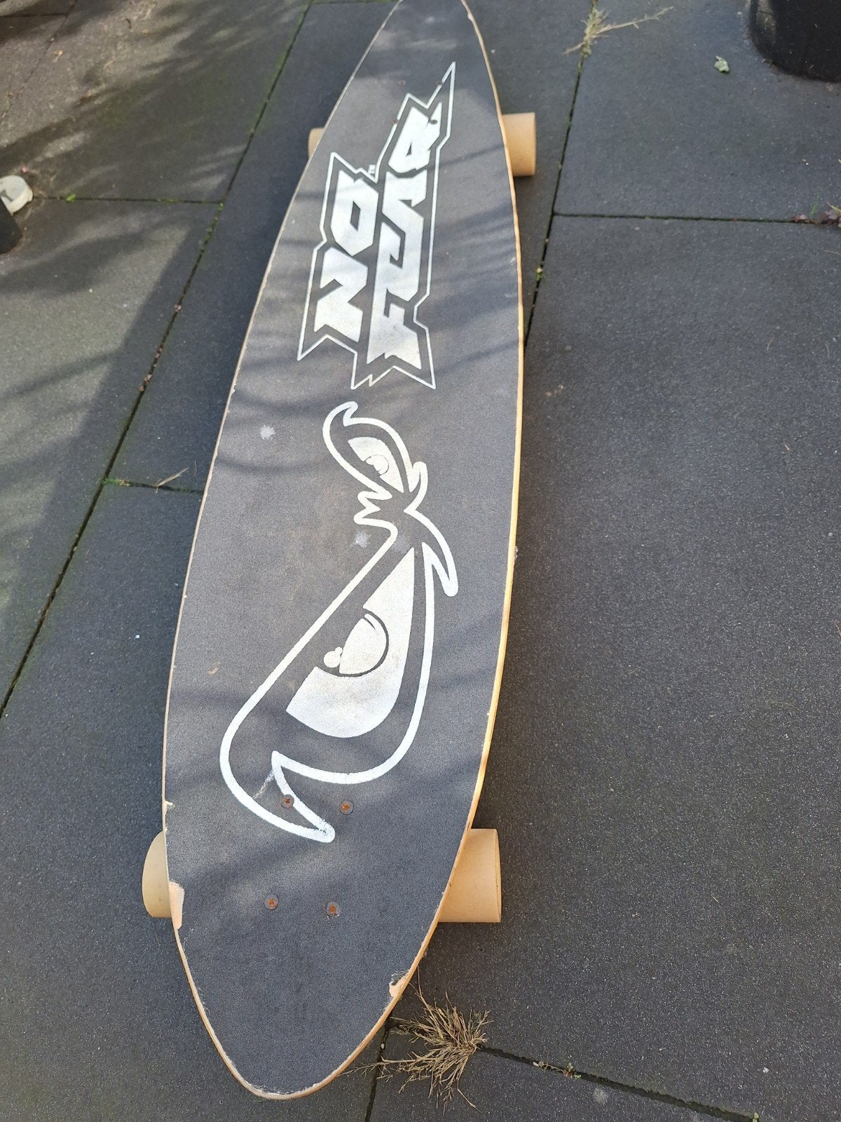 No Fear Longboard - Groen met Skull Design, Ophalen, Gebruikt