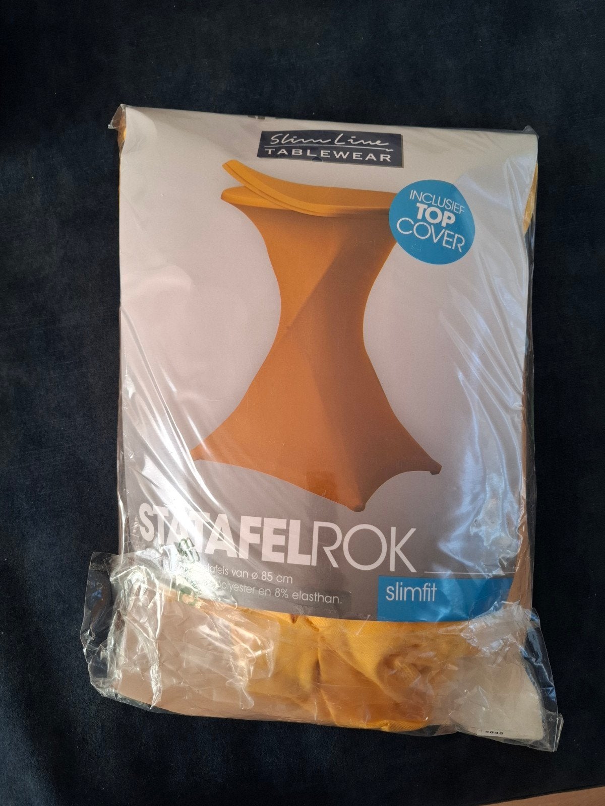 SlimLine Stretch Statafelrok Ø 85 cm – Geel (Inclusief Topco, Ophalen of Verzenden, Nieuw