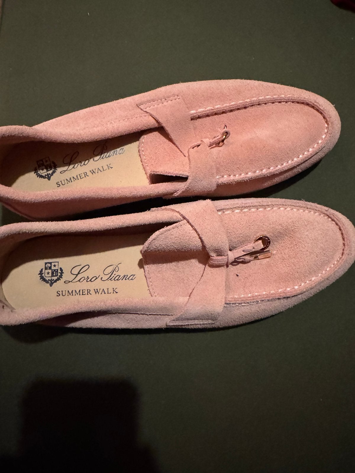 Loro Piana Summer Walk loafers - Roze suède instappers, Ophalen of Verzenden, Gedragen, Roze, Instappers