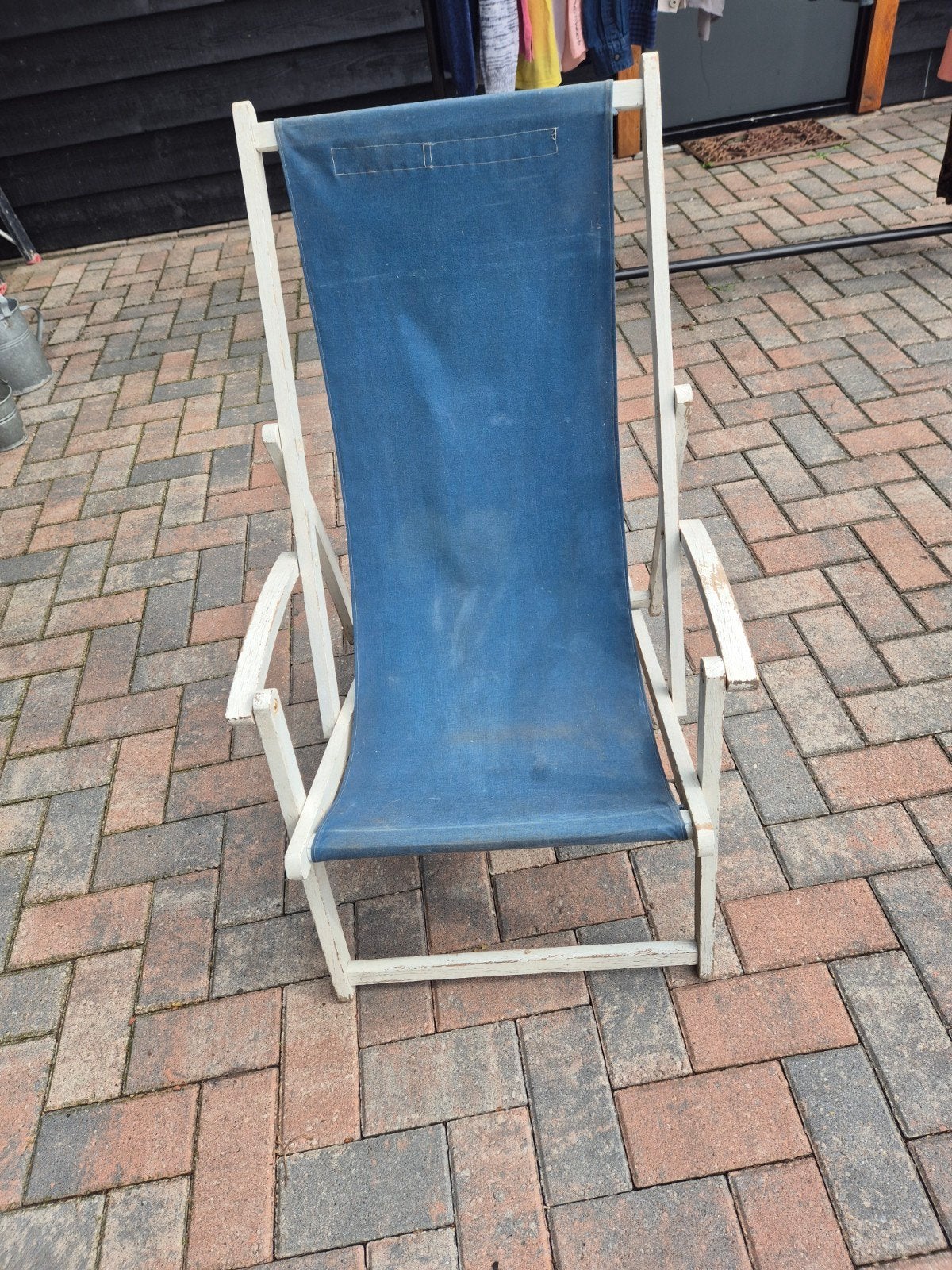 brocante strandstoel, Tuin en Terras, Ophalen, Gebruikt, Hout