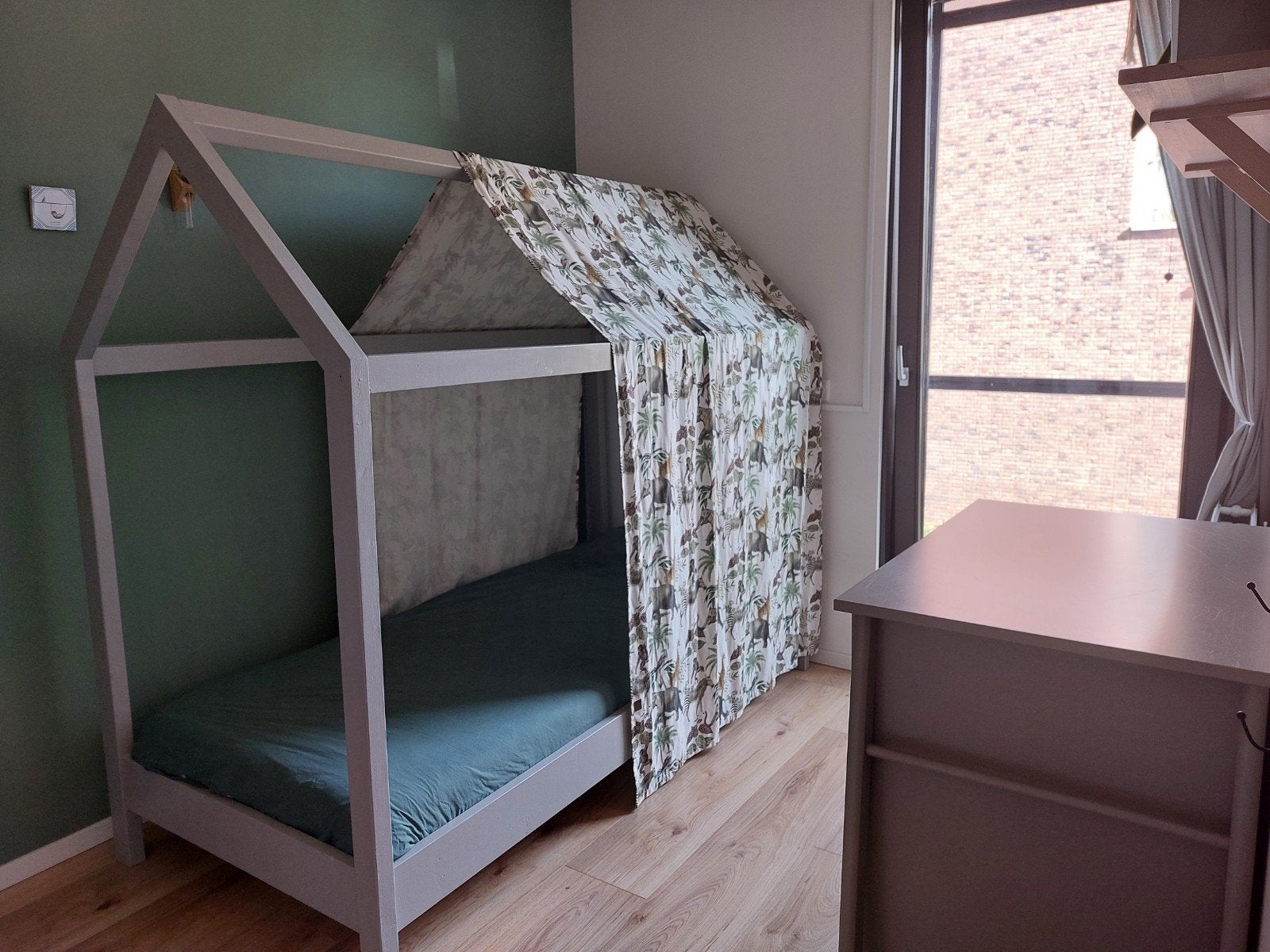 Huisbed 90x200, Ophalen, 85 tot 100 cm, Gebruikt, Lattenbodem