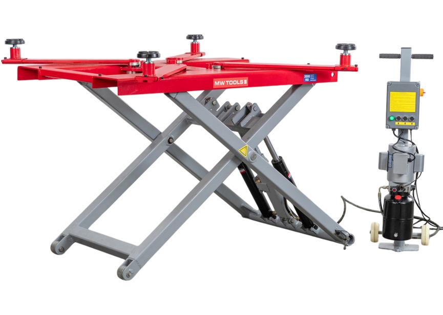 Mobiele schaarhefbrug 3T 1287mm 230V MW Tools / Nieuw