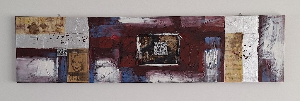Super mooi chique schilderij 160 x 40 cm, Ophalen of Verzenden, Zo goed als nieuw, 125 cm of meer, Schilderij