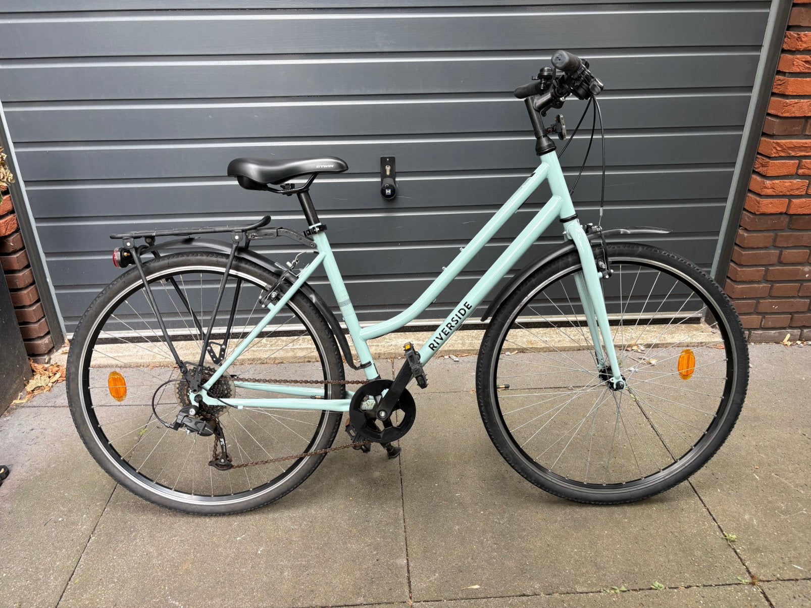 Riverside meisjesfiets 28 inch pastelgroen, Velgrem, Versnellingen, Zo goed als nieuw, 50 tot 53 cm