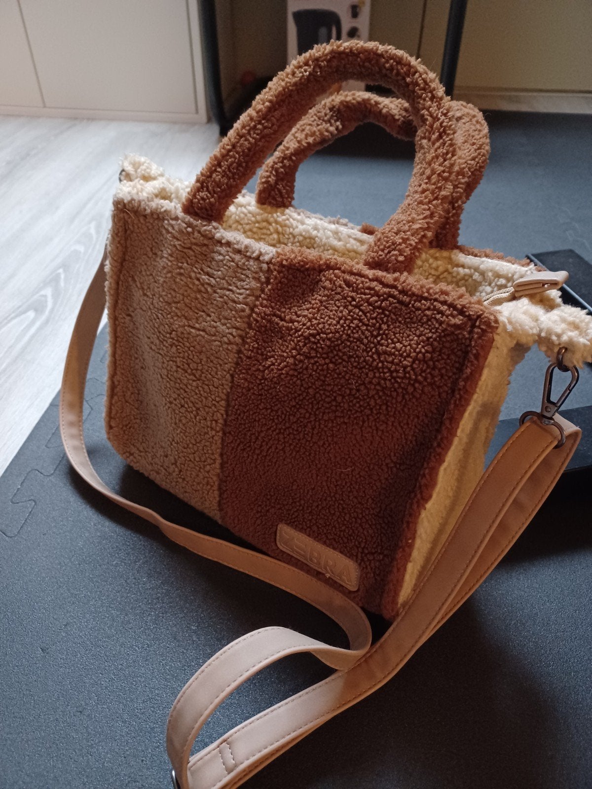 Zebra tasbruin/beige, 20 tot 30 cm, Beige, Minder dan 40 cm, Minder dan 35 cm