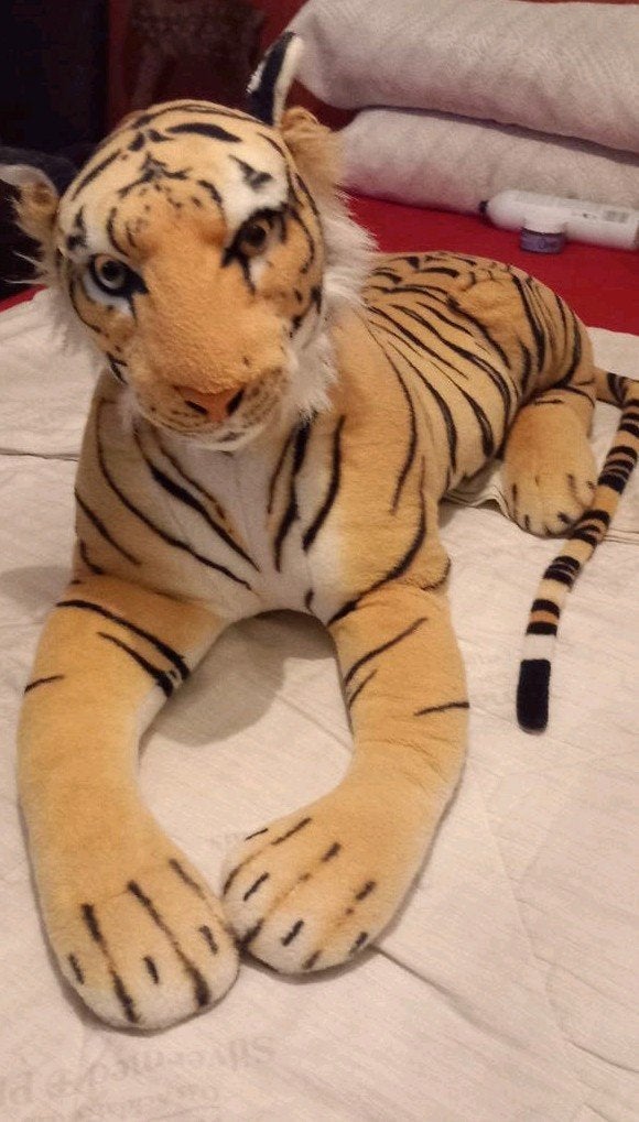 Grote realistische tijger knuffel, Ophalen, Oranje, Zo goed als nieuw, Middelgroot (20 tot 80 cm)