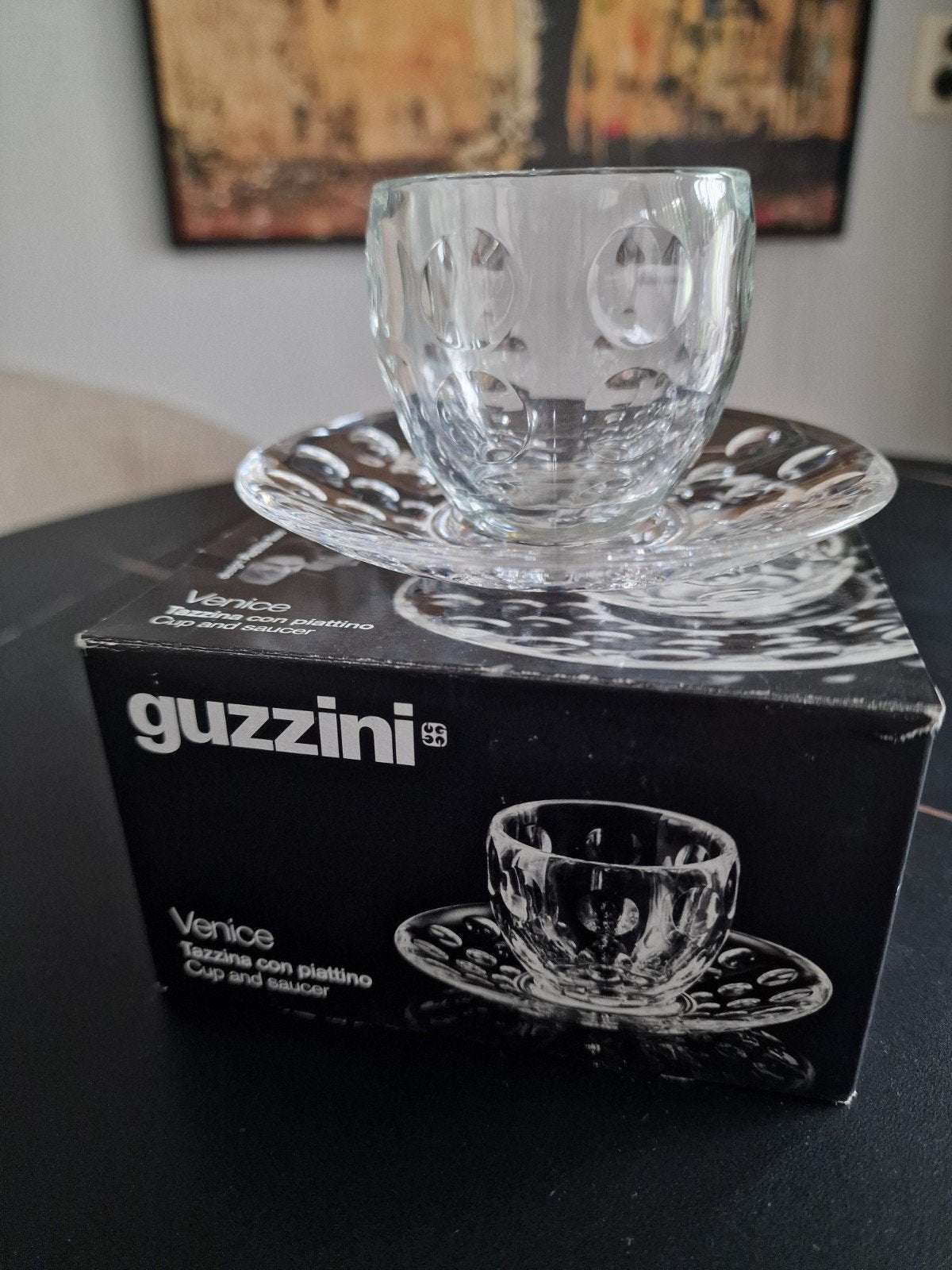 Stijlvolle Guzzini Venice espresso-set, ontwerp: Pio & Tito, Huis en Inrichting, Keuken | Servies, Ophalen, Zo goed als nieuw