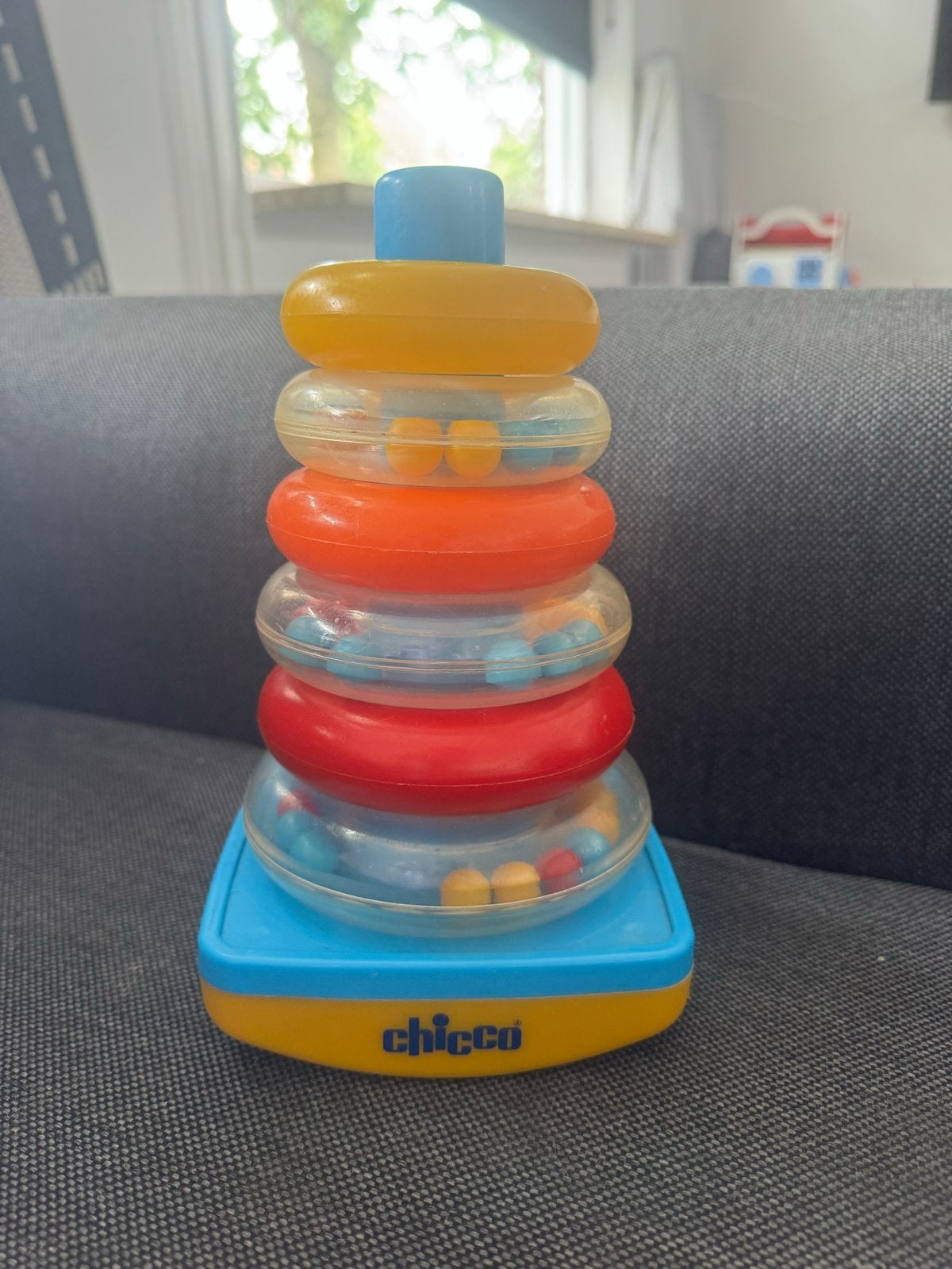 Chicco Stapeltoren Rammelaar - Kleurrijk Speelgoed, Ophalen, Gebruikt, Rammelaar, Met geluid