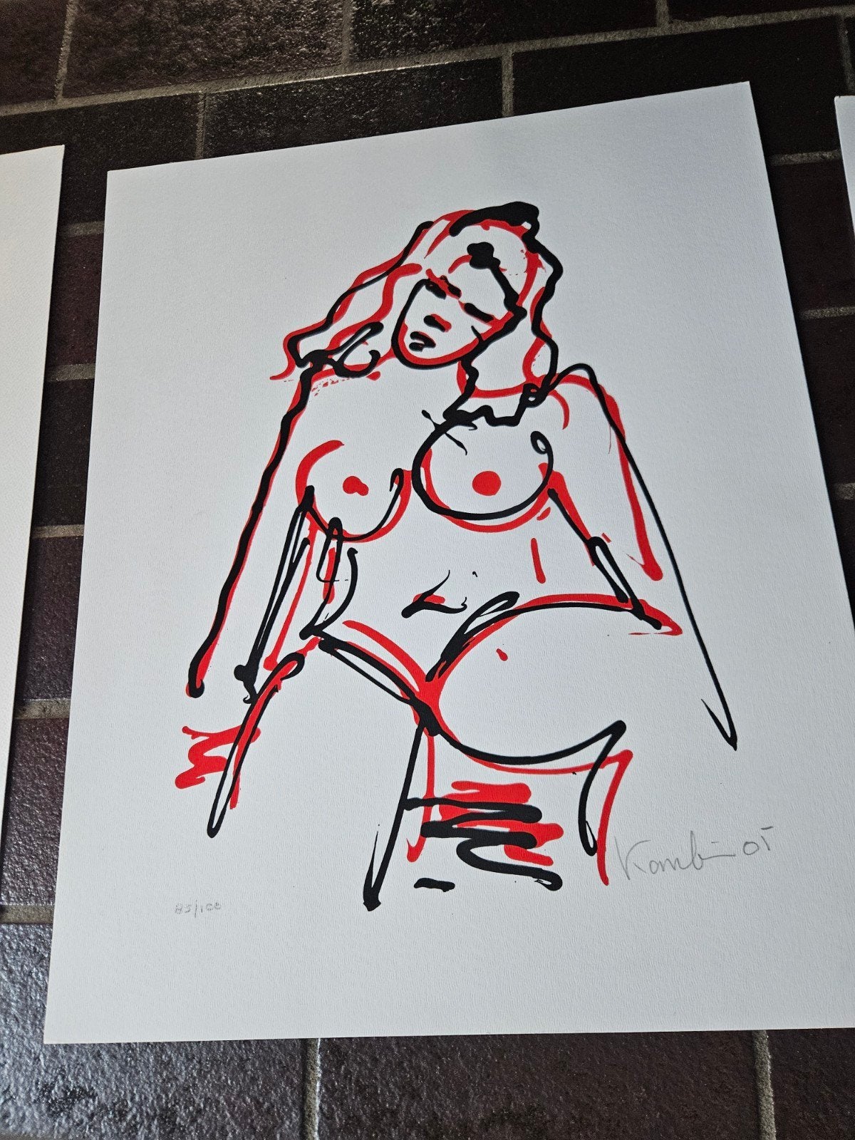 Zeefdruk kanbier, Antiek en Kunst, Kunst | Litho's en Zeefdrukken, Zeefdruk, Gelimiteerde oplage, Genummerd, Gesigneerd, Origineel