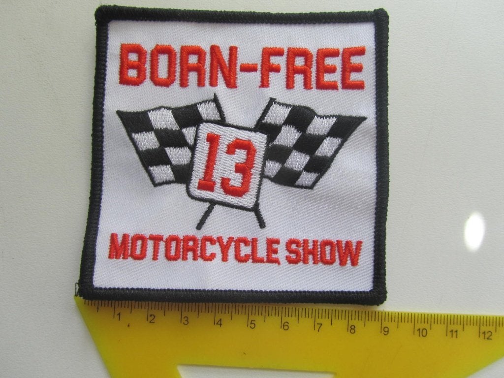 BORN FREE 13 motortreffen  vintage patch / badge, Ophalen of Verzenden, Zo goed als nieuw, Motoren