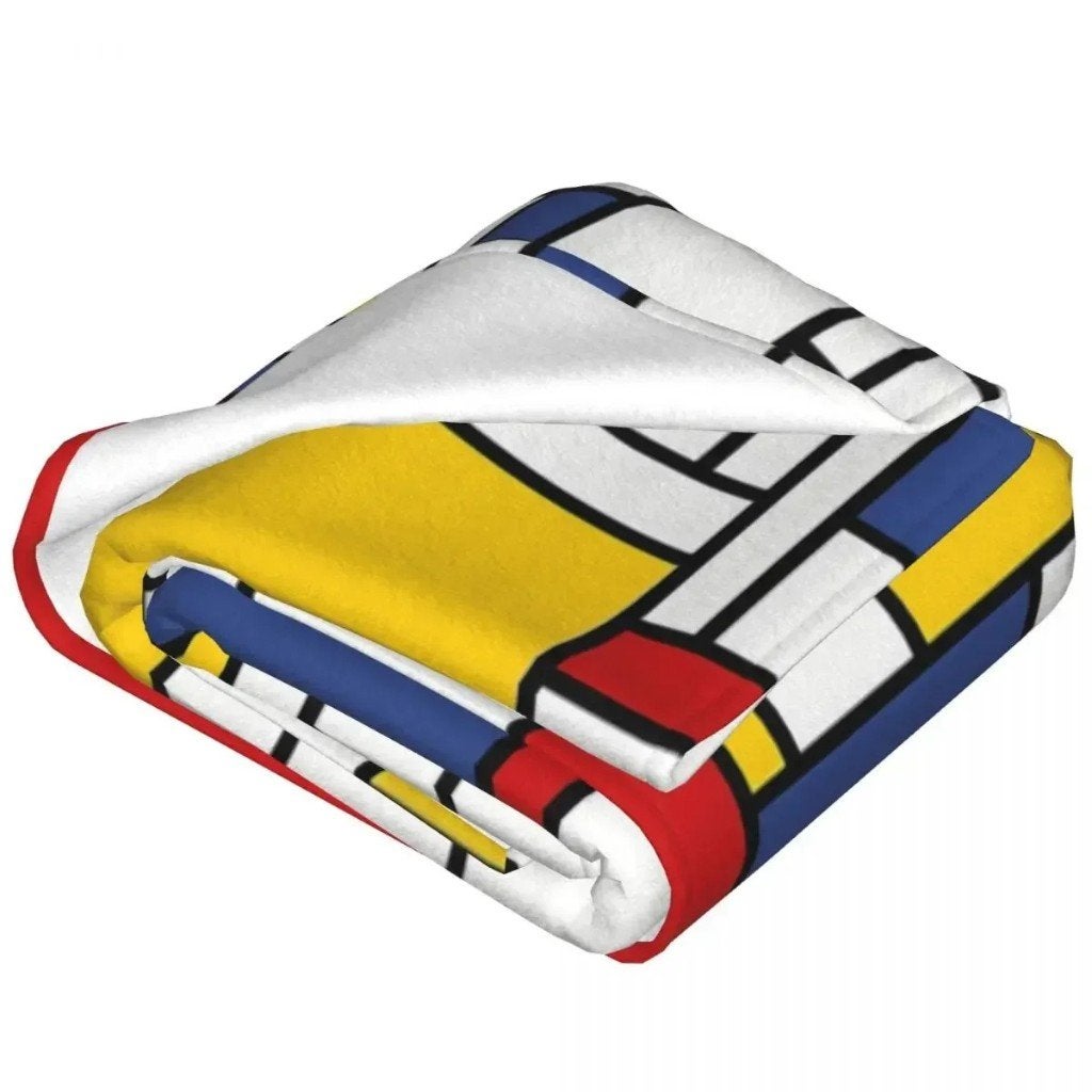 Prachtige zachte pluche deken - Piet Mondriaan, Ophalen of Verzenden, Nieuw