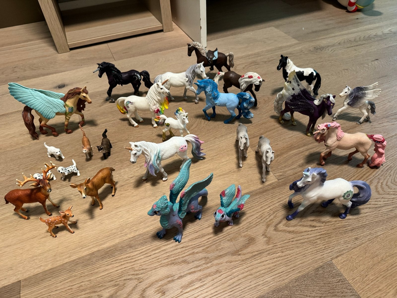 Grote collectie Schleich figuren: Eenhoorns, paarden, dieren, Ophalen of Verzenden, Gebruikt