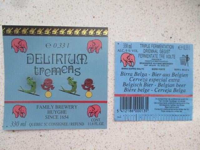 bieretiket Belgie 14-3 (D27) huyghe, Ophalen of Verzenden, Gebruikt, Overige typen, Overige merken