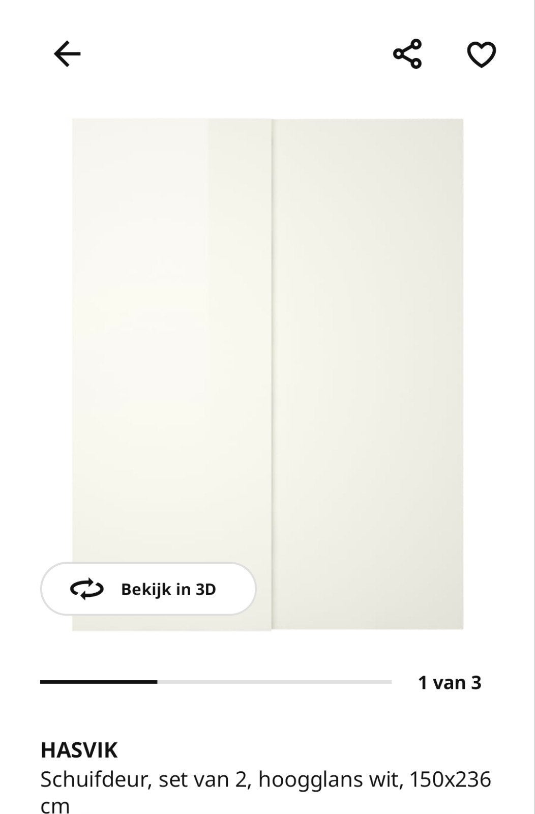 IKEA Pax Hasvik hoogglans deuren, Ophalen, Zo goed als nieuw, 50 tot 100 cm, 200 cm of meer