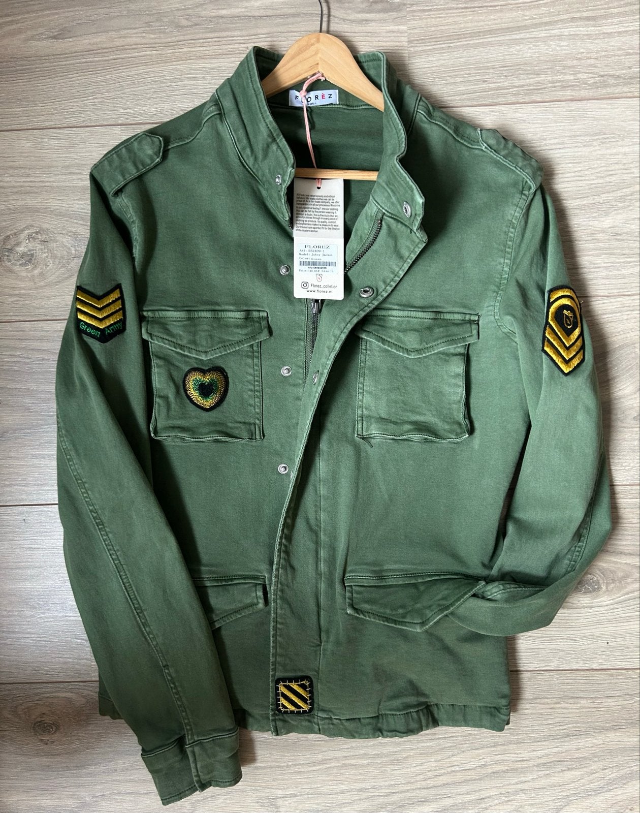 Florez Groene Jasje met Patches - Maat L, Ophalen of Verzenden, Nieuw, Maat 42/44 (L), Groen