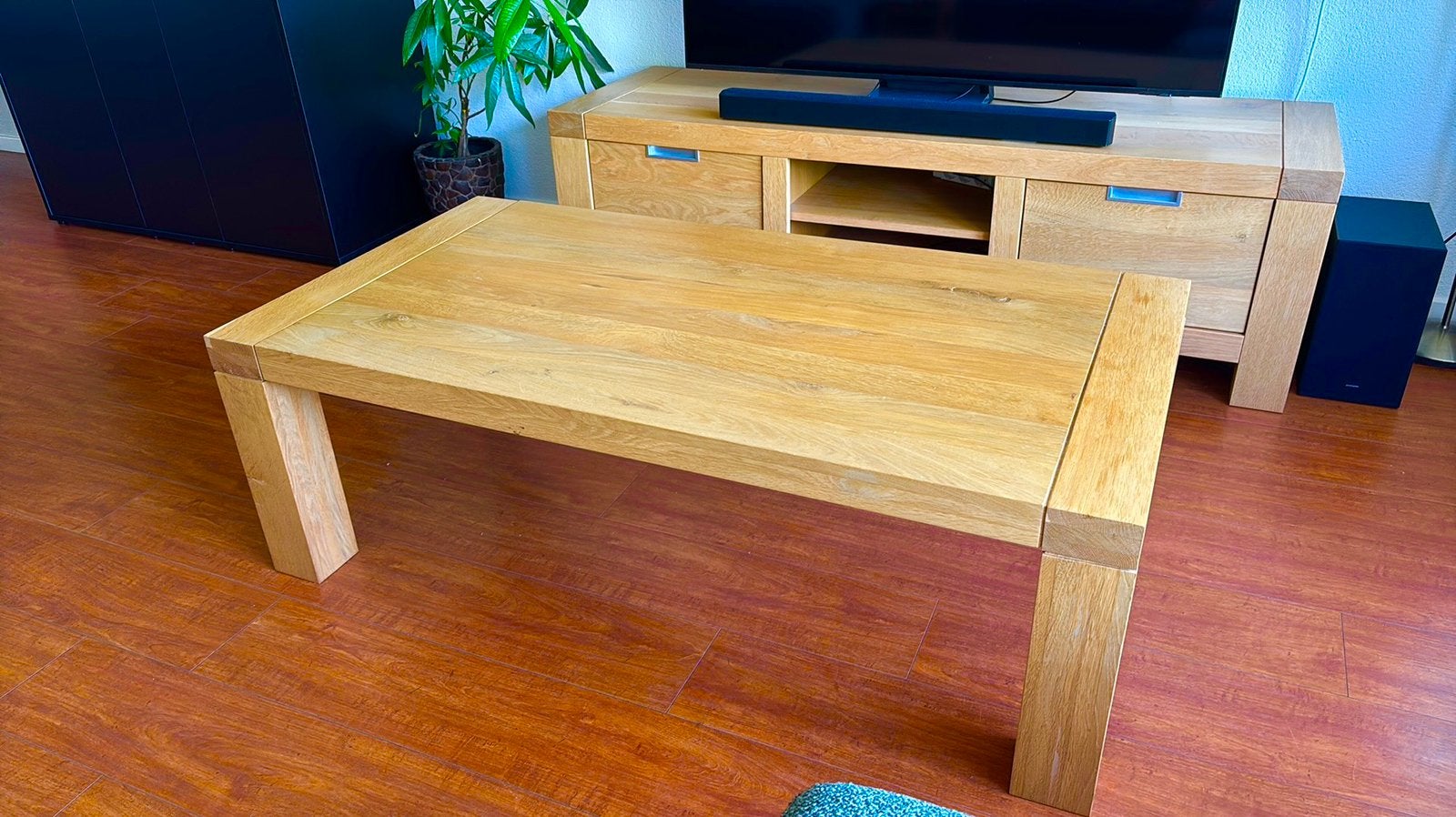 Salontafel licht Eiken, Ophalen, 100 tot 150 cm, 50 tot 100 cm, Zo goed als nieuw