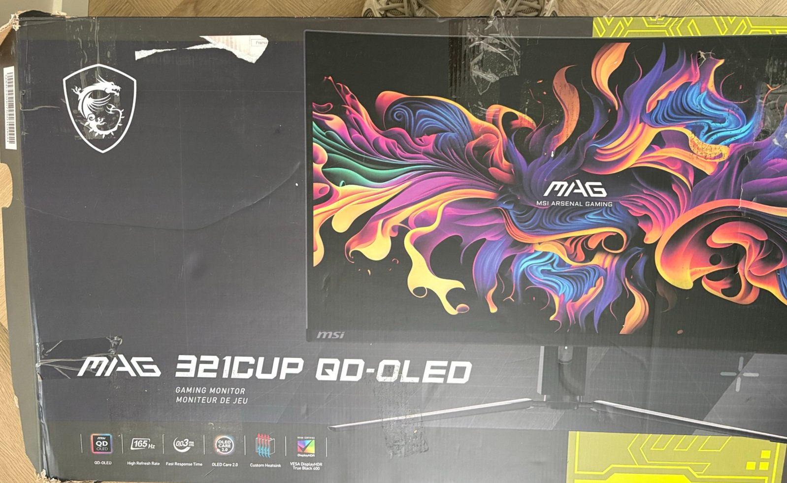 MSI MAG 321CUP QD-OLED (mp210), Computers en Software, Monitoren, Ophalen, MSI, In hoogte verstelbaar, Ultra HD (4K)
