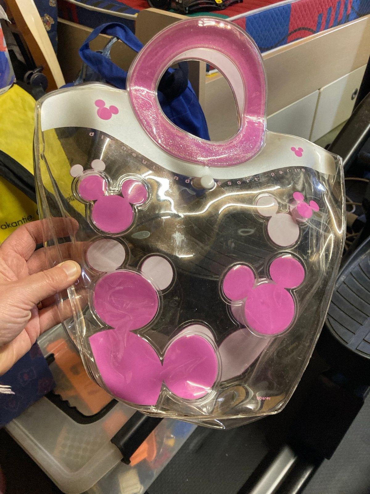 Leuke Disney Mickey Mouse transparante tas, Ophalen of Verzenden, Gebruikt, Roze, Overige typen