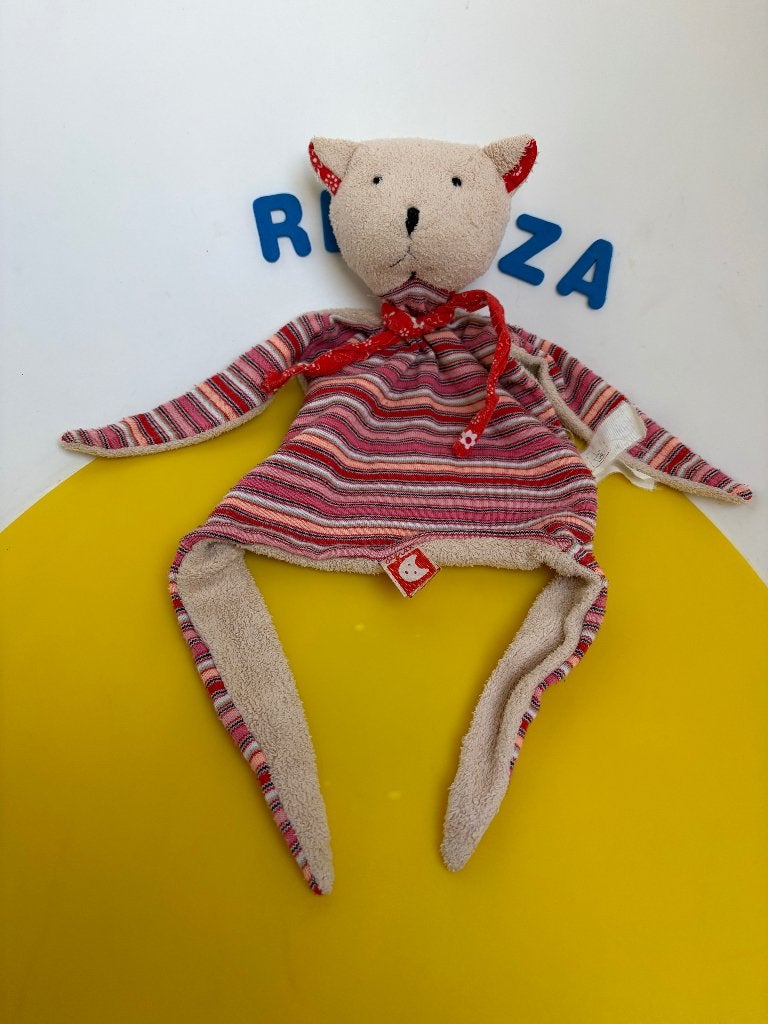 K4105 Difrax doek doekje poes rood gestreept, Ophalen of Verzenden, Gebruikt