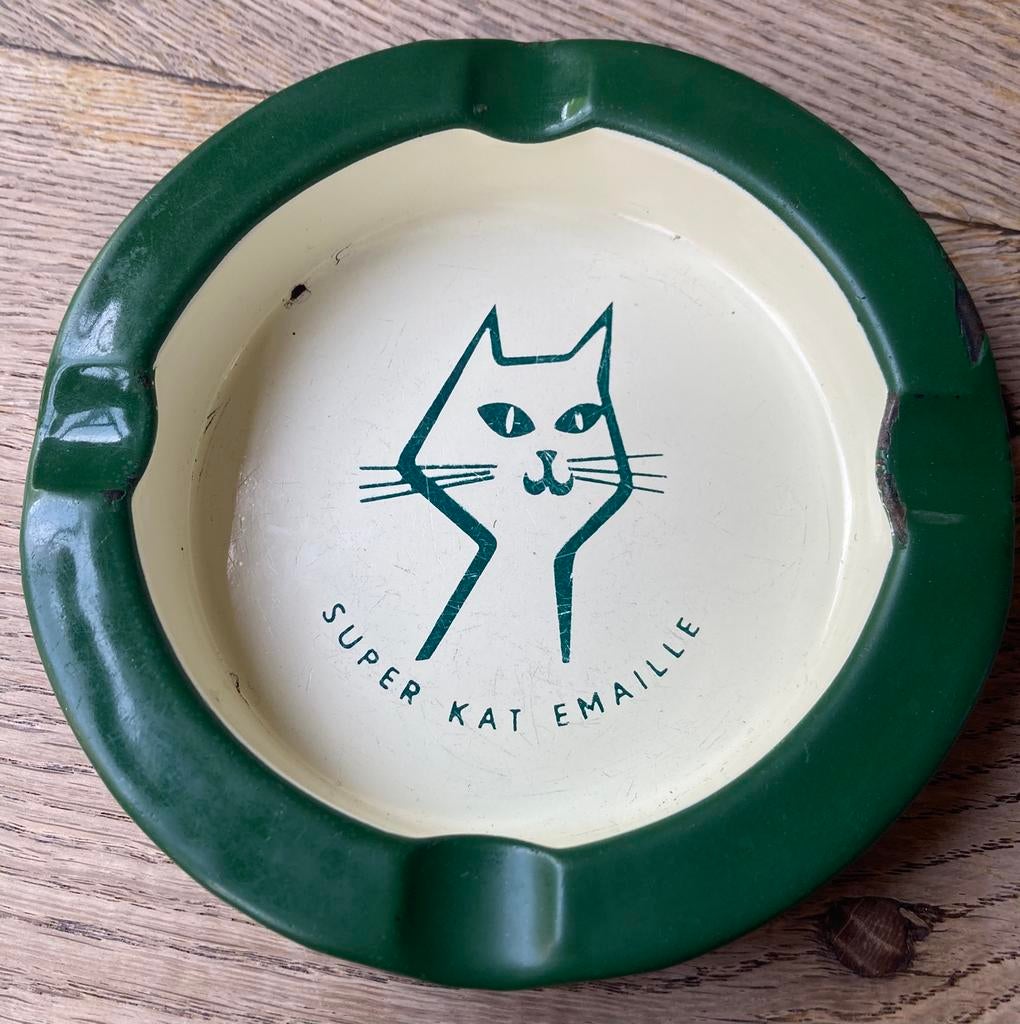 Emaille asbak Super Kat Emaille Oudje, Verzenden