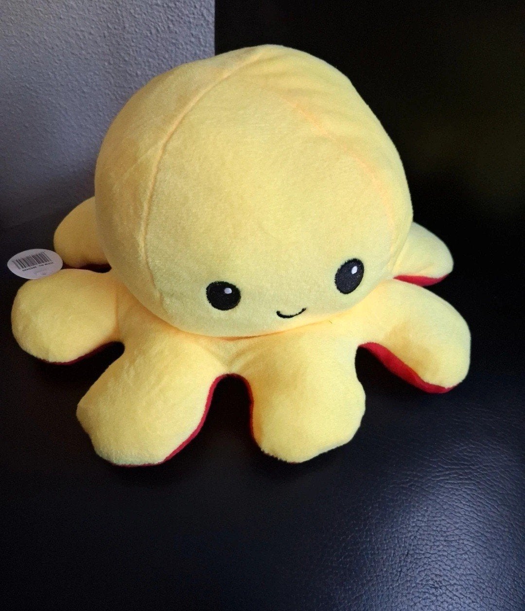 Omkeerbare Octopus Knuffel - Geel/Rood 30 cm, Overige typen, Nieuw, Ophalen of Verzenden, Middelgroot (20 tot 80 cm)